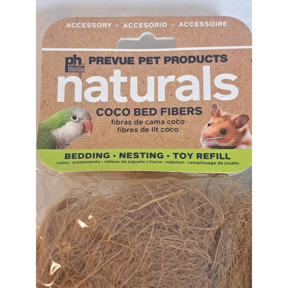 Prevue Naturals Coco Bed Fibers Nesting Bedding Toy Refill Small Pets 2 Pack NEW